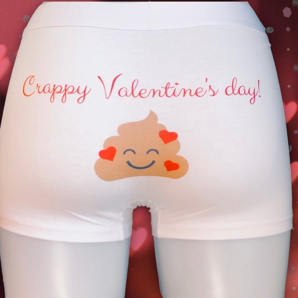 Funny Men’s Boxer Shorts, Crappy Valentine’s Day. Funny Valentines Gift