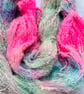 130g Hand Dyed Mohair Angora Boucle Yarn, Neon Pink Yarn Felting Knitting 136 - Image 6