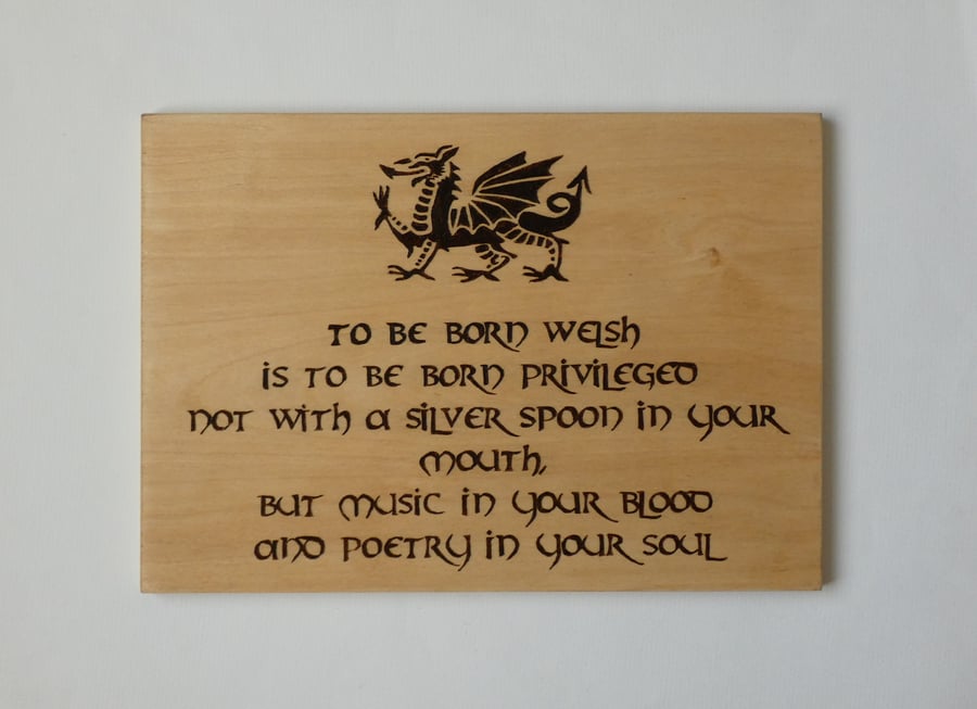 Unique Rustic Wooden Welsh Dragon Sign