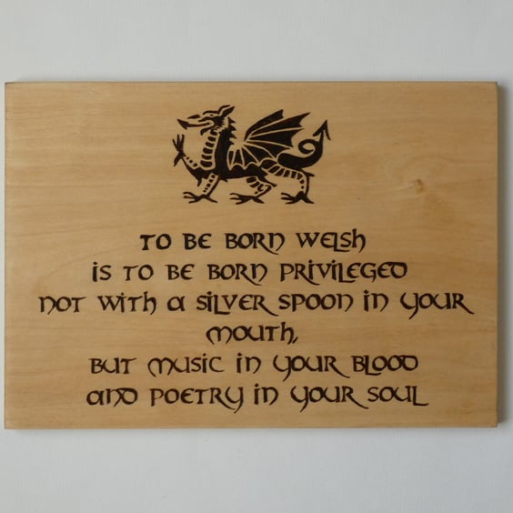 Unique Rustic Wooden Welsh Dragon Sign