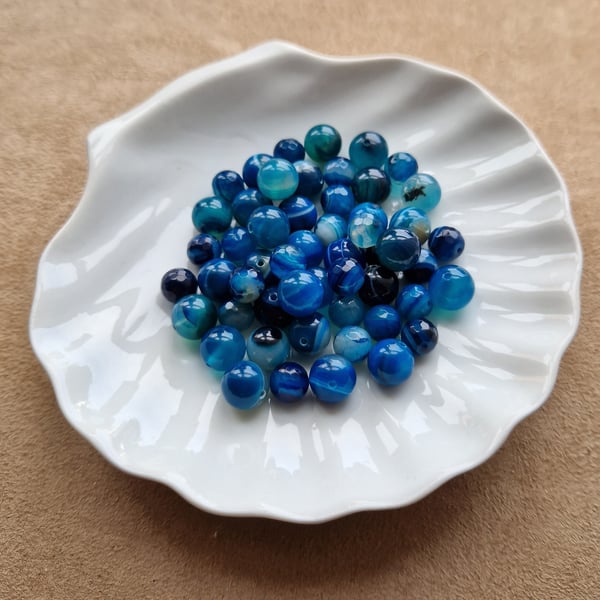 Agate beads blue banded