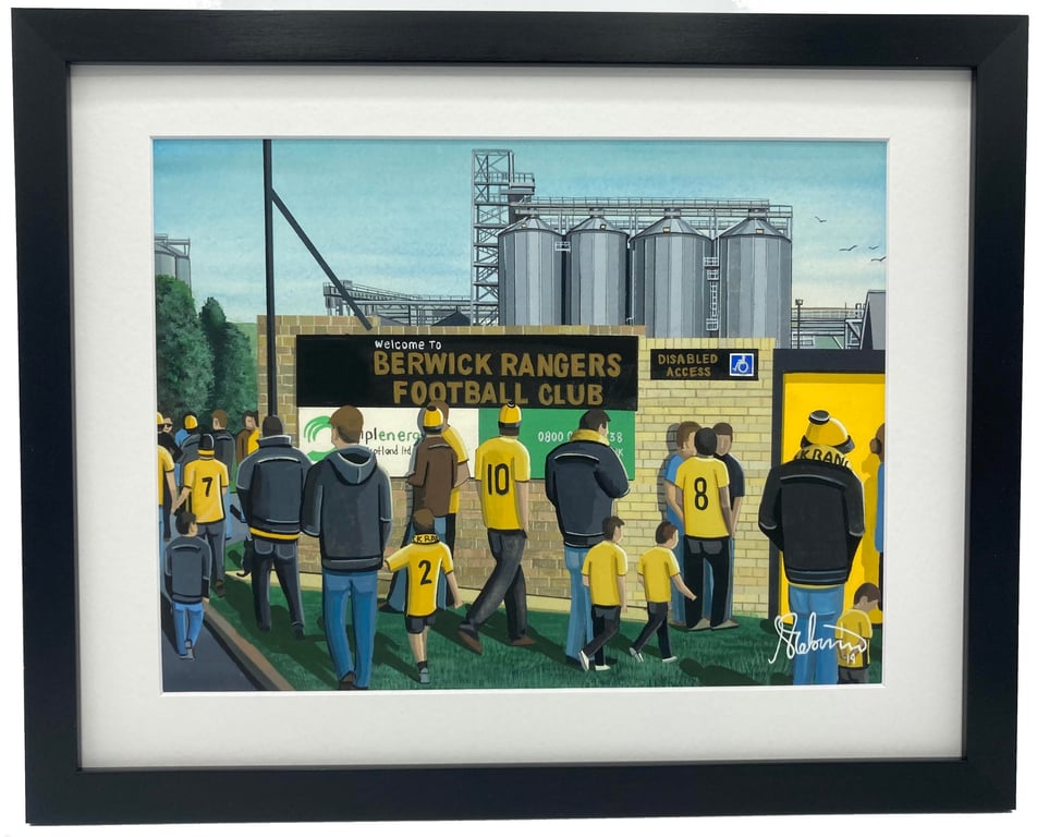 Berwick Rangers F.C, Old Shielfield Park, High Quality Framed Football Art Print