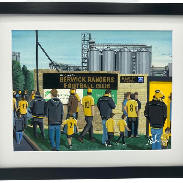 Berwick Rangers F.C, Old Shielfield Park, High Quality Framed Football Art Print