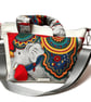 Grey faux leather and elephant print bag