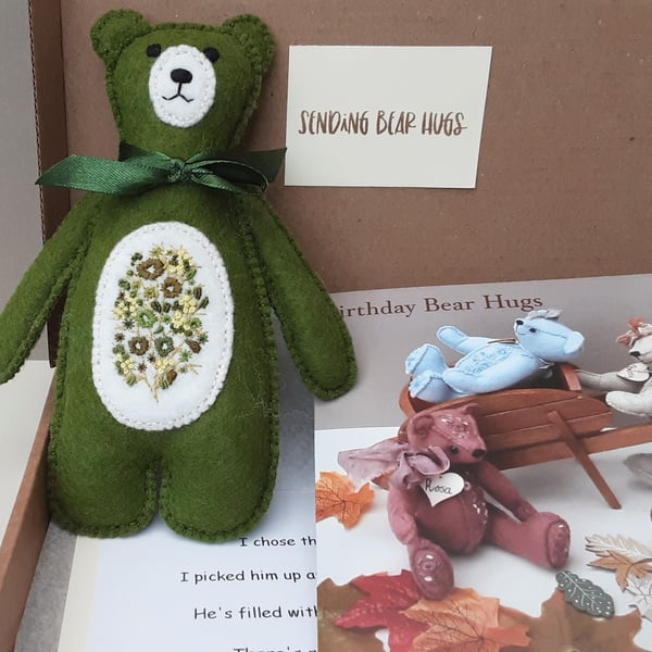Unique letterbox gifts, sending bear hugs Teddy bear, bear hugs keepsake