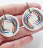 Handmade Wing Design Ceramic Earrings with Silver Coloured Ear Wires - Image 1