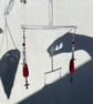 Ruth - Gothic Red & Silver Earrings  - Image 1