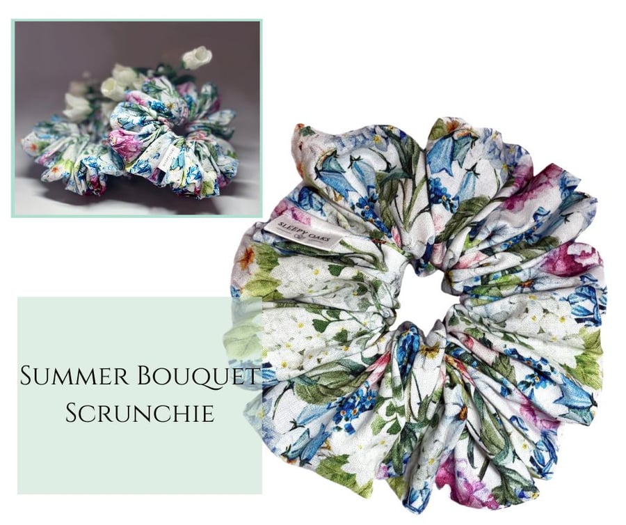 Beautiful Floral Hair XL Scrunchie - 'Summer Bouquet'