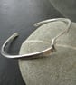 Twisted silver bangle, Wave bracelet, Oval ladies bangle - Image 8