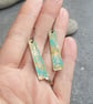 Short copper verdigris earrings, Green copper, Rustic jewellery, 7th anniversary - Image 3