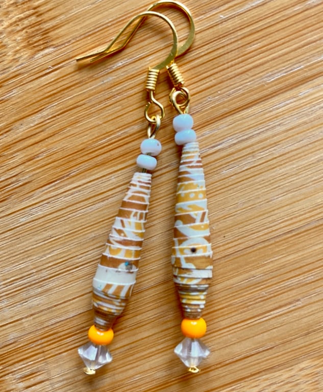 Golden Paper Art earrings