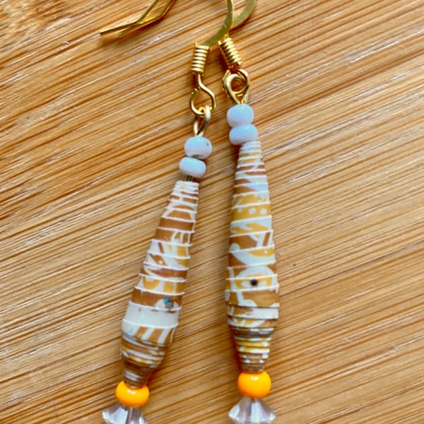 Golden Paper Art earrings