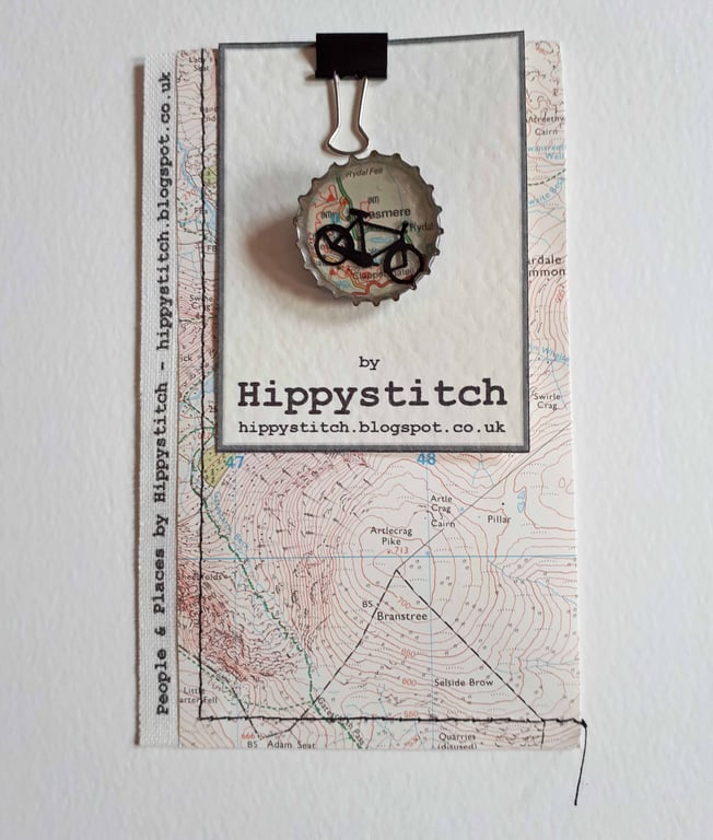 People & Places - Mini Worlds Brooch & Map Pouch - Bicycle in Grasmere