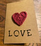 Handmade crochet heart A6 “Love” greeting card