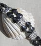 SALE - Hematite Gemstone Heart Cuff Bracelet "Black Beauty" - Image 3