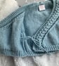 Hand Knitted Newborn Wrapover Cardigan (0-3 months) - Image 4