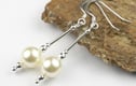 Earrings - pearls - crystal