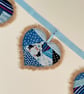 Seaside hessian hearts bunting  - Image 3