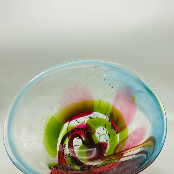 Seaform in Reds, Greens,Ruby and Blue with flecks of Lime and Purple