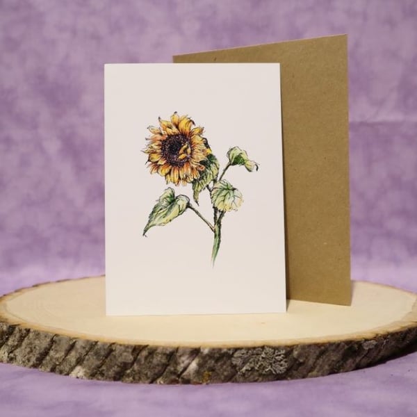 A6 Sunflower any occasion greeting card