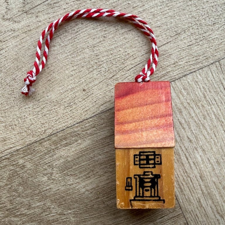 Wooden Chalet Ornaments - Plastic-Free Decorations Upcycled from Toys