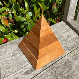 Cherry Wood Pyramid Jewellery Box (WJB26)