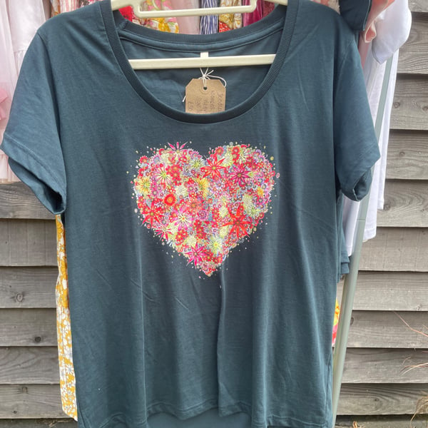 Red floral heart T Shirt 16