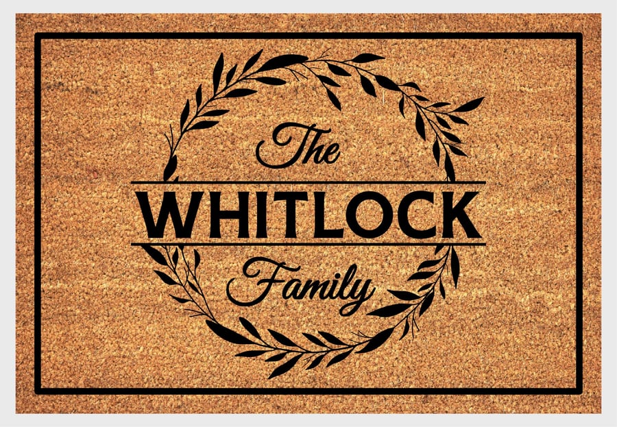 Personalised Surname Door Mat - Customised Family Name Welcome Mat - 3 Sizes