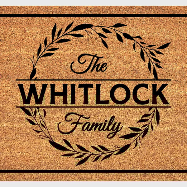 Personalised Surname Door Mat - Customised Family Name Welcome Mat - 3 Sizes