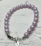 Sterling Silver Bracelet - Elegant Iridescent Dreamy Rose Pearl