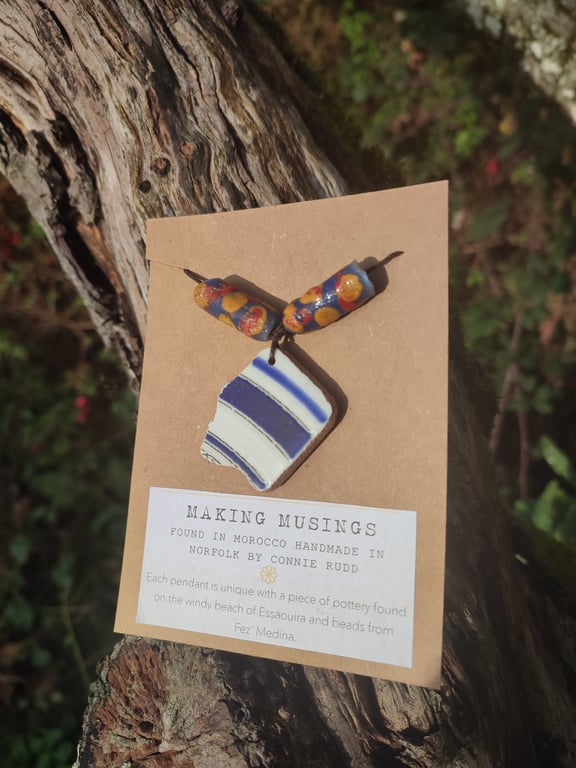 Moroccan Tile Corded Necklace