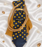 Golden Polka – Upcycled Necktie Statement Necklace - Image 3
