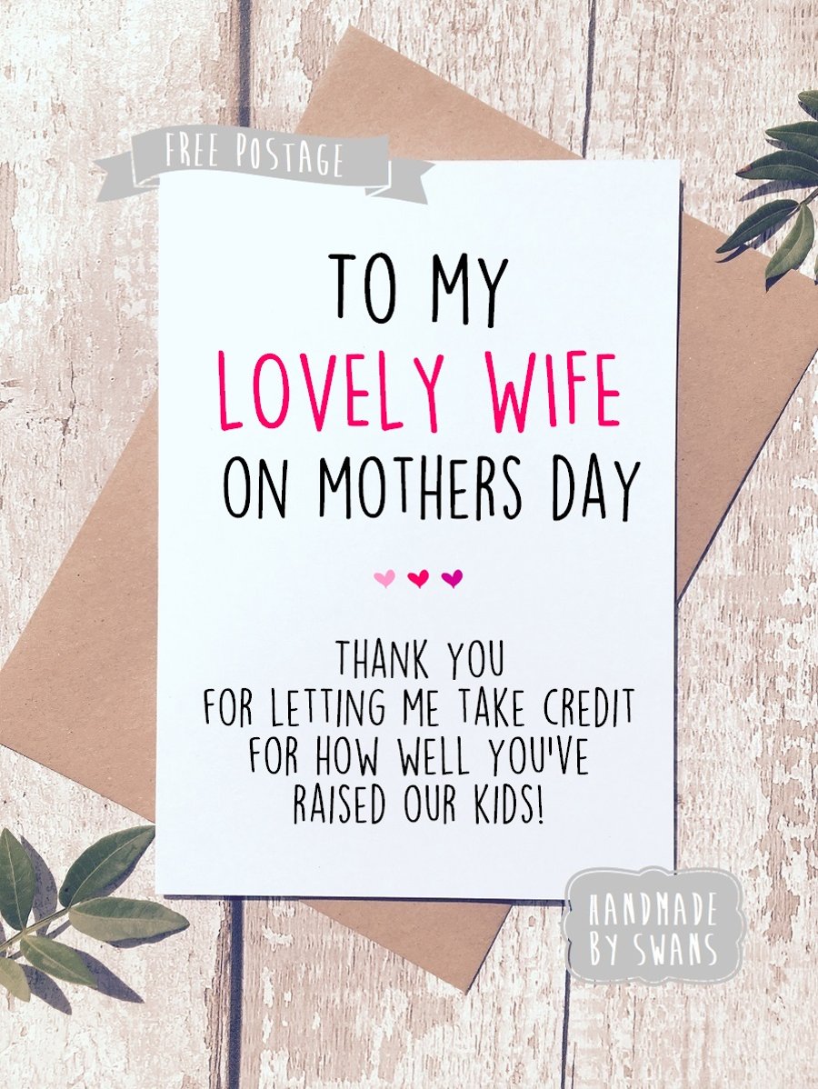 Mother's day card for wife.