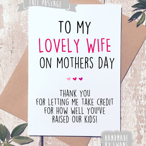 Mother's day card for wife.