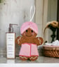 Spa day towel Gingerbread lady Embroidered Hanging Keepsake - Image 1