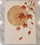 Minimalist Maple Leaf Print - Ochre Zen Autumn Wall Art (Physical Print) - Image 2