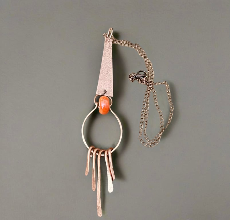 Statement Choker Style Copper Necklace  - 16” Tribal, Festival Jewellery