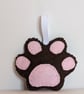 Handmade felt dog pawprint keyring 