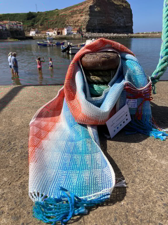 Runswick Bay Cotton Handwoven Scarf