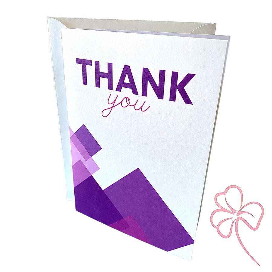 Modern Thank You Card – Blank Inside A6 Greeting Card with Bold Block Design