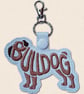 Bulldog Keyring - Embroidered Dog Word Art Bag Charm - Image 4