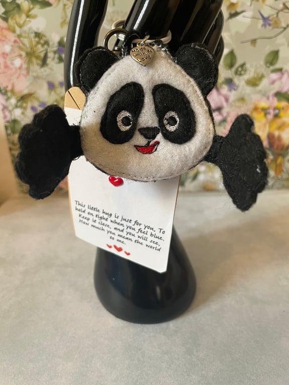 Pocket Hugs – Emotional Support,Gift, keyring, bag tag, Panda 