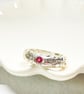 Silver Garnet Ring Chunky  - Image 2