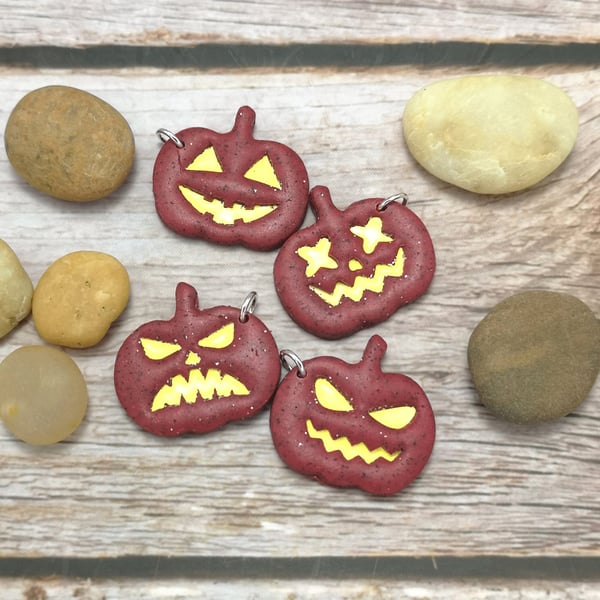 Rustic Red Pumpkin Charms