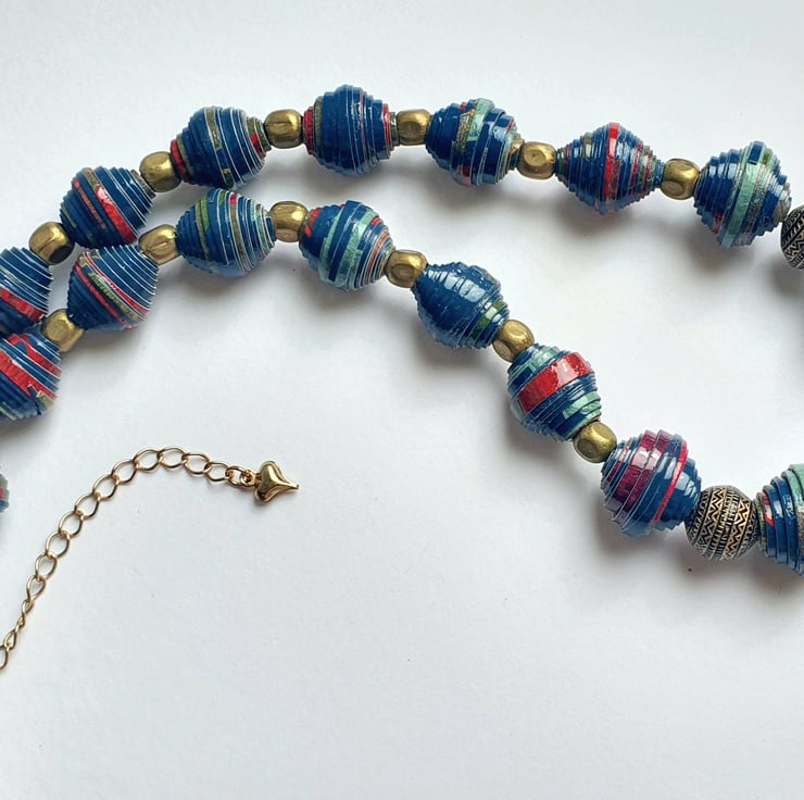 Multicoloured paper beaded necklace inspired by... - Folksy