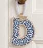 Personalised Liberty Fabric Christmas Initial Decoration – Handmade Door Hanger