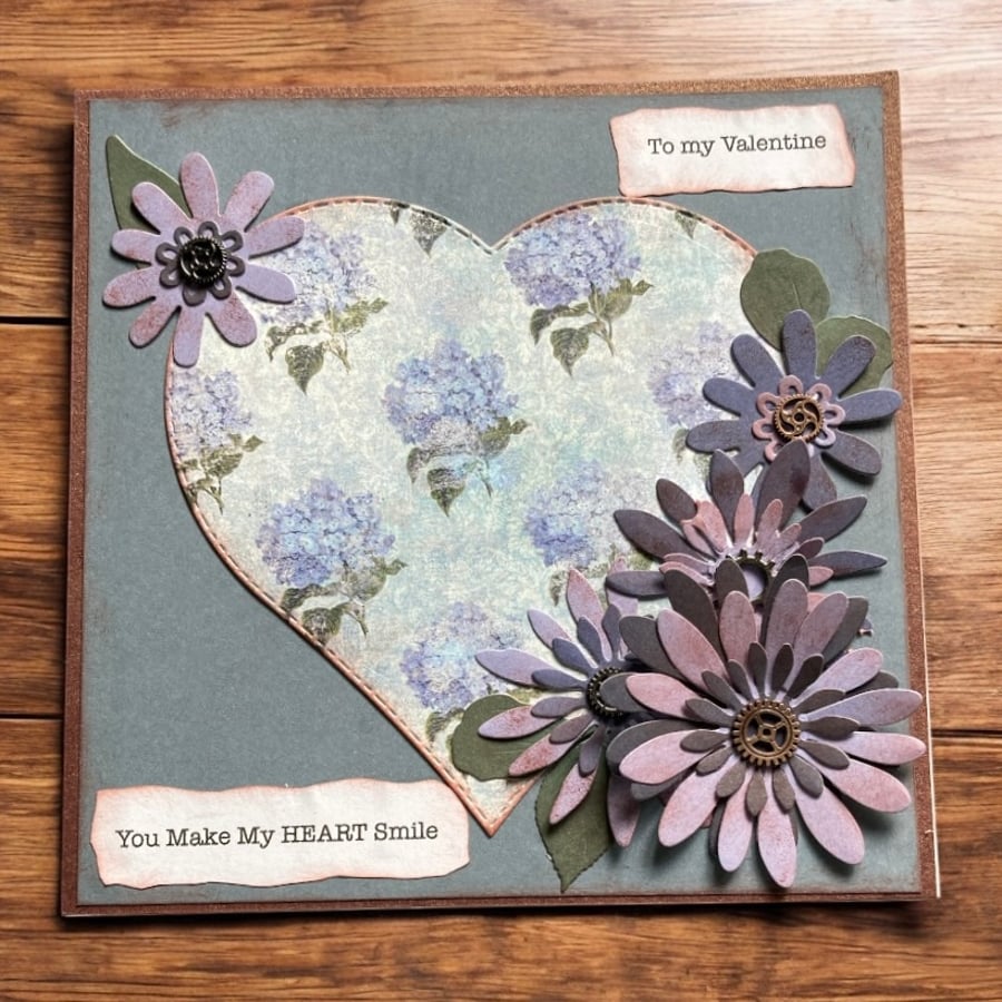 You Make My Heart Smile – Handmade Valentine Card With A Steampunk Twist