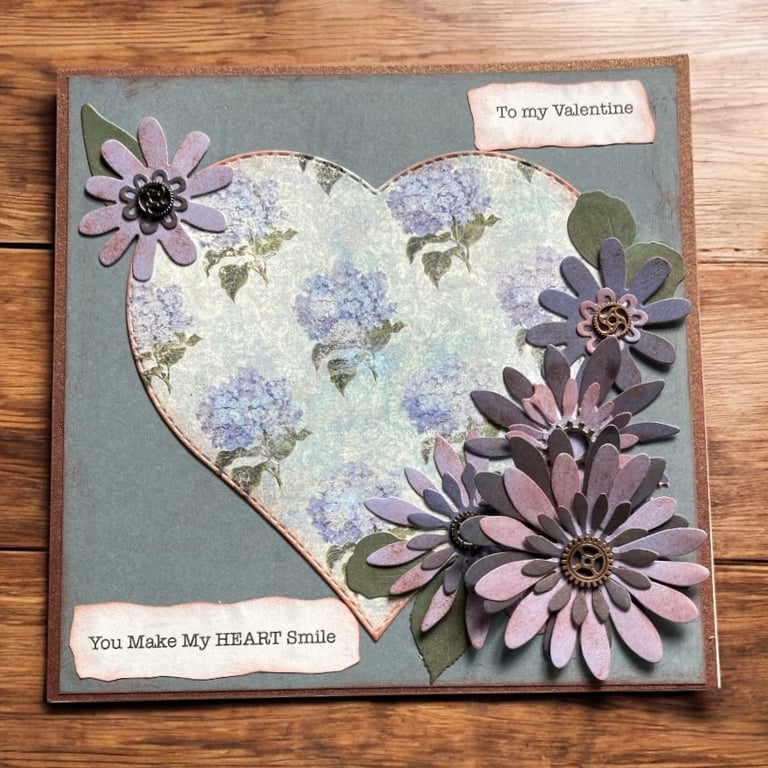 You Make My Heart Smile – Handmade Valentine Card With A Steampunk Twist