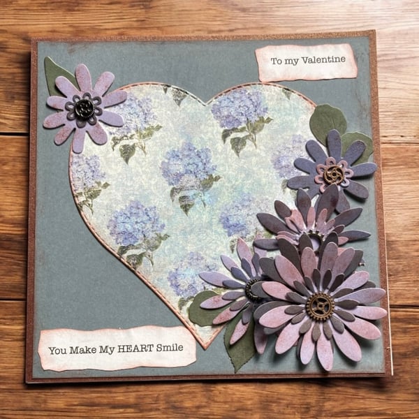 You Make My Heart Smile – Handmade Valentine Card With A Steampunk Twist