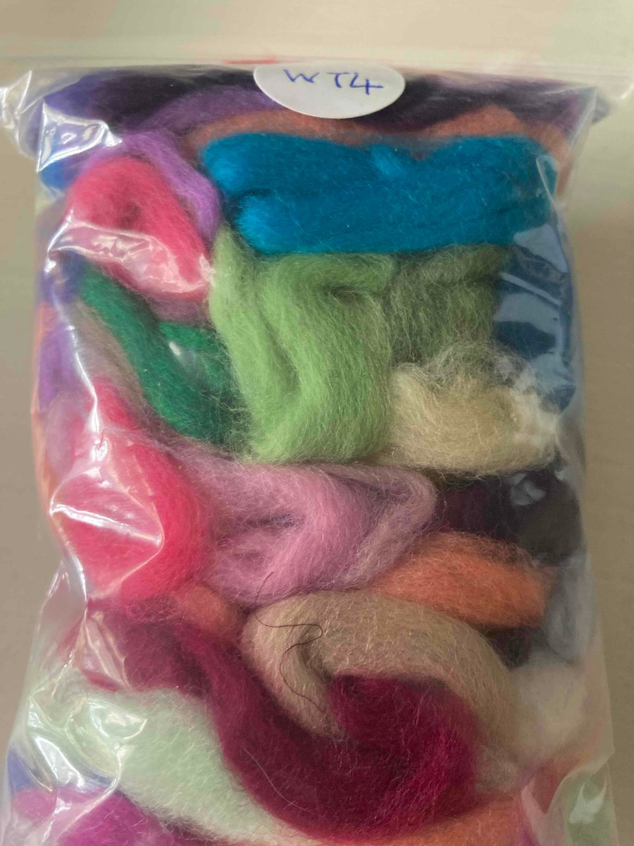 Wool Tops  for Wet Felting & Spinning (64"s)  25g bag (Bag WT4)